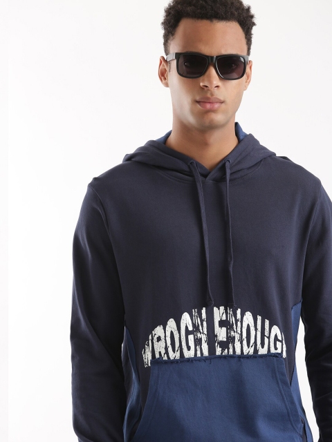 WROGN Typography Printed Hooded Cotton Pullover - Image 5