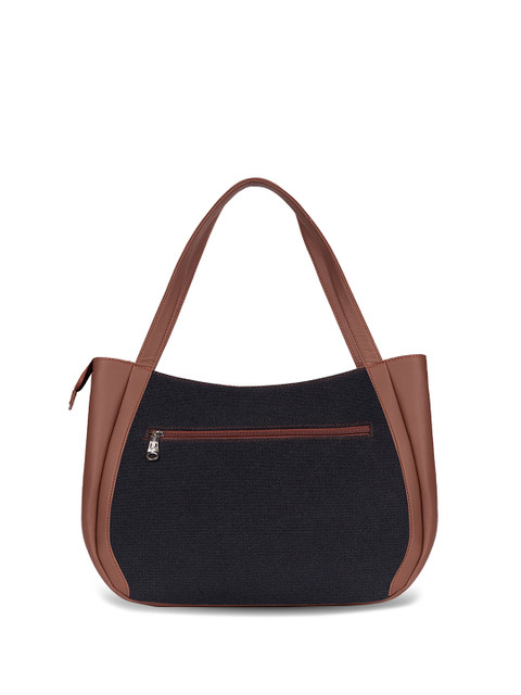 ZOUK Colourblocked Oversized Shopper Jute Shoulder Bag - Image 4