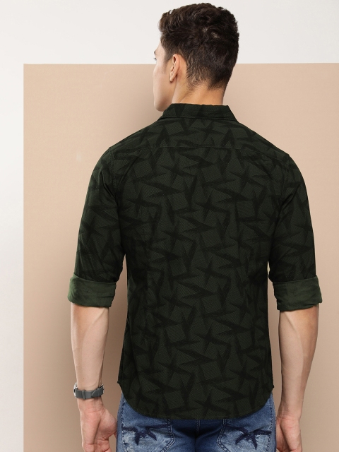 HERE&NOW Men Slim Fit Geometric Printed Casual Shirt - Image 5