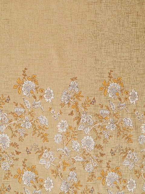 SWAYAM Yellow Veda Floral Print 160 TC Cotton Double Bedsheet Set - Image 7