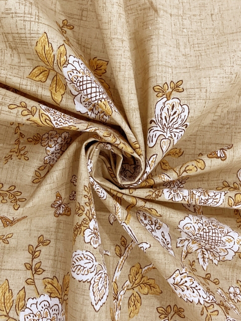 SWAYAM Yellow Veda Floral Print 160 TC Cotton Double Bedsheet Set - Image 4