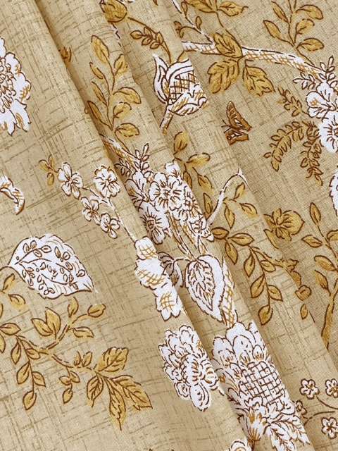 SWAYAM Yellow Veda Floral Print 160 TC Cotton Double Bedsheet Set - Image 6