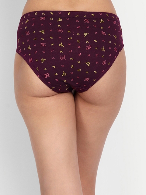 T.T. Pearl Pure Cotton Pack Of 5 Assorted Floral Printed Anti Microbial Briefs - Image 6
