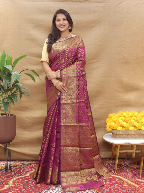 Royal Rajgharana Saree Ethnic Motifs Woven Design Zari Art Silk Banarasi Saree
