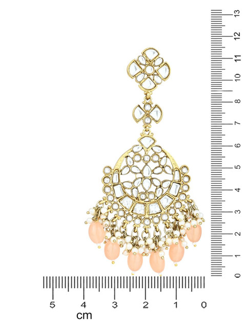 I Jewels Gold-Plated Kundan Contemporary Chandbalis - Image 5