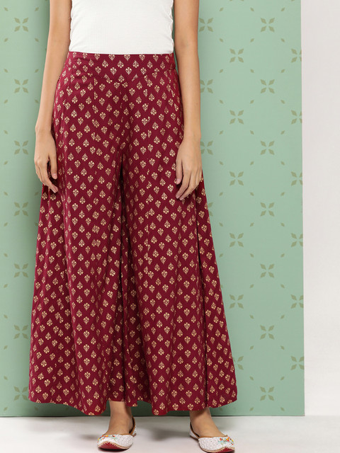 Juniper Women Ethnic Motifs Printed Flared Ethnic Palazzos
