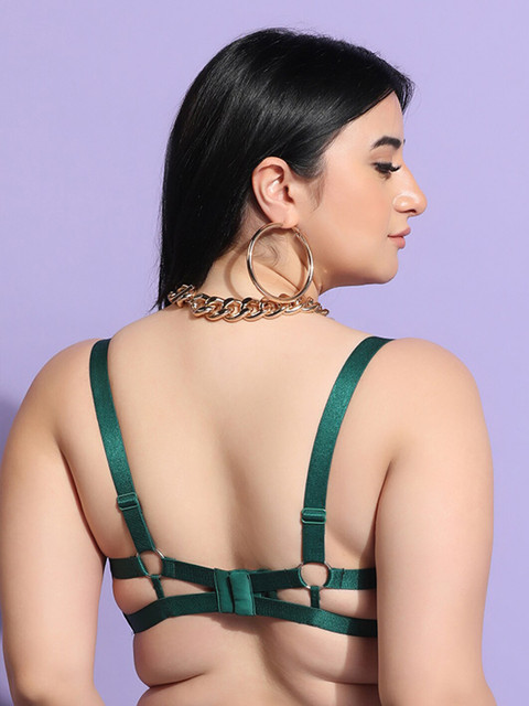 Curvy Love Plus Size Floral Lace Half Coverage Balconette Bra With All Day Comfort - Image 3