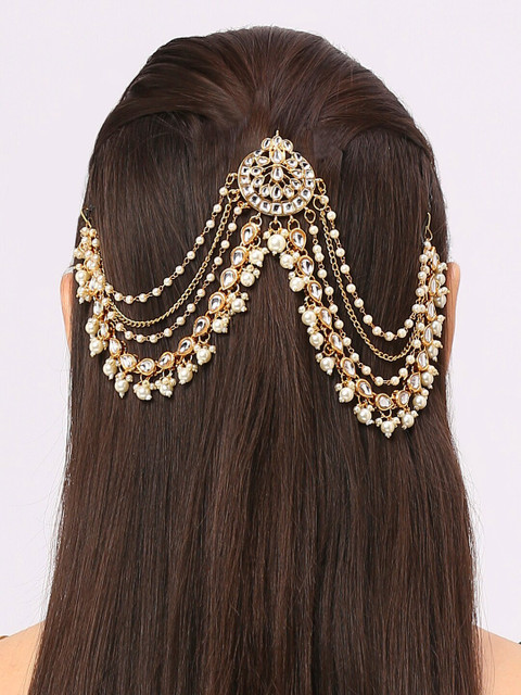 OOMPH Kundan-Studded & Beaded Sheeshphool