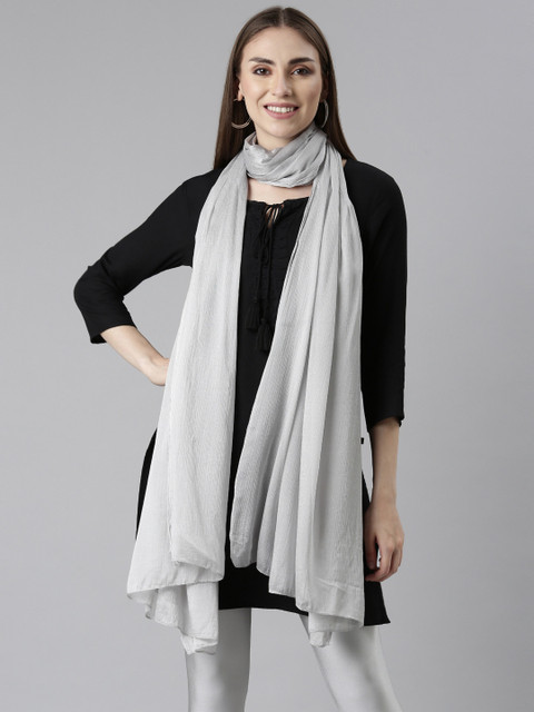 TWIN BIRDS Solid Lightweight Shimmer Dupatta