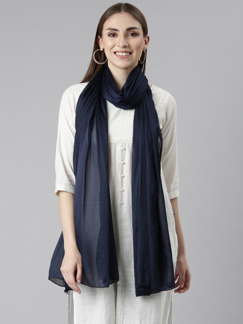 TWIN BIRDS Solid Lightweight Shimmer Dupatta