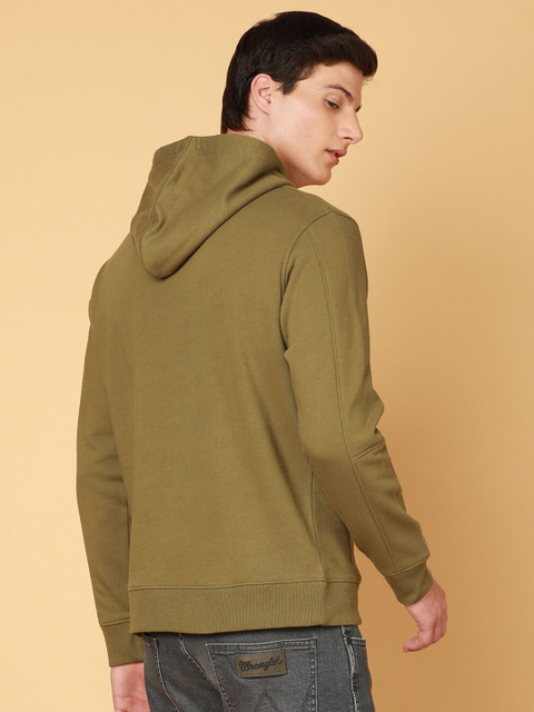 Wrangler Brand Logo Printed Hooded Cotton Sweatshirt - Image 5