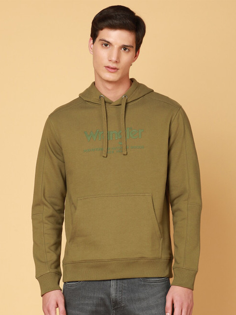 Wrangler Brand Logo Printed Hooded Cotton Sweatshirt - Image 2