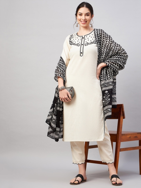 WineRed Floral Printed Pure Cotton Kurta with Salwar & Dupatta - Image 7
