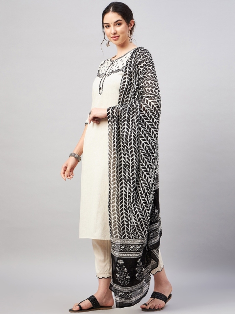 WineRed Floral Printed Pure Cotton Kurta with Salwar & Dupatta - Image 5