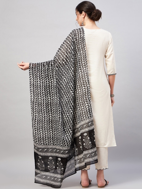 WineRed Floral Printed Pure Cotton Kurta with Salwar & Dupatta - Image 6