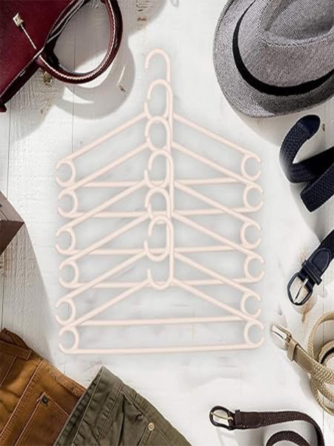 Kuber Industries White 6 Pieces Wardrobe Hangers