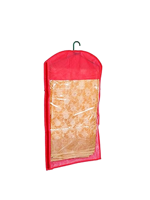 Kuber Industries Red 6 Pieces Saree Cover Wardrobe Organiser With Hanger - Image 3