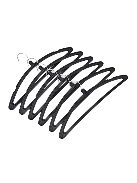 Kuber Industries Black 6 Pieces Plastic Cloth Hangers - Image 3