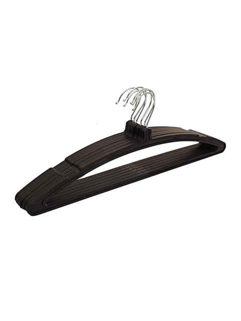 Kuber Industries Black 6 Pieces Plastic Cloth Hangers - Image 4
