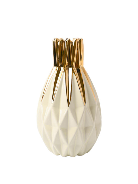 MARKET99 Cream Coloured Ceramic Flower Vase - Image 2