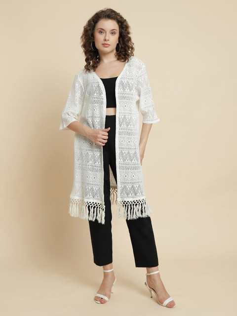 UnaOne Self Design Longline Open Front Shrug