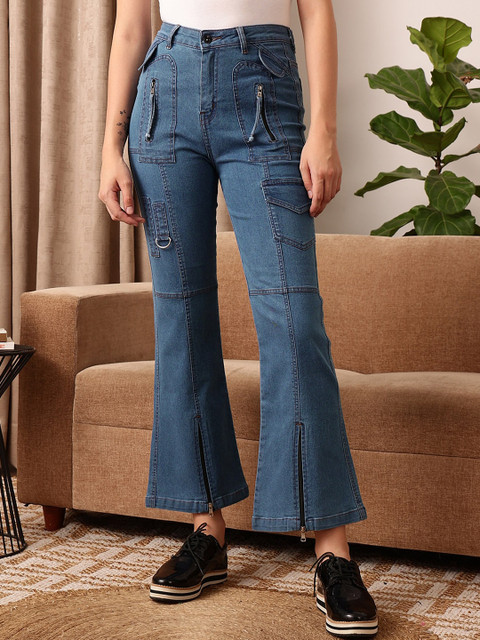 STREET 9 Women Comfort Bootcut Clean Look Cropped Jeans