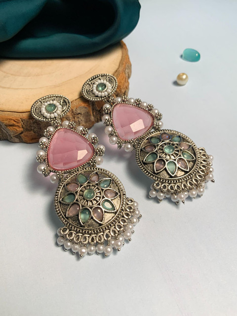 ABDESIGNS Silver-Plated Contemporary Drop Earrings - Image 2