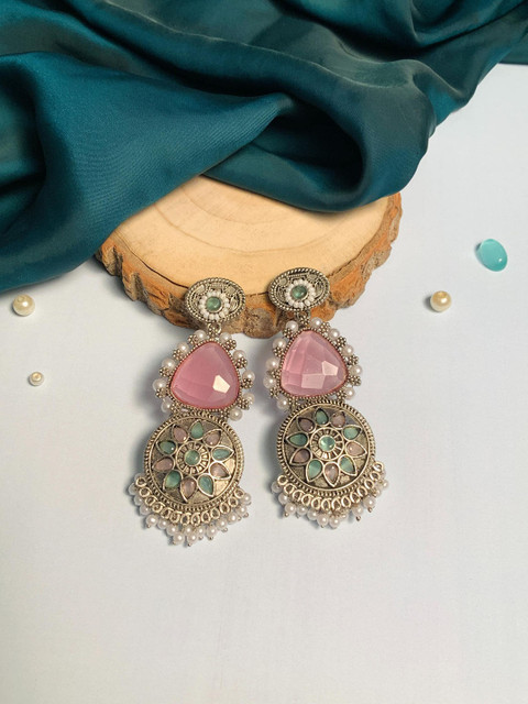 ABDESIGNS Silver-Plated Contemporary Drop Earrings - Image 4