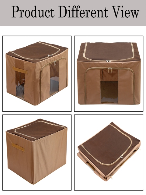 Kuber Industries 2 Pcs Brown Steel Frame Bedding Clothes Organizers - Image 4