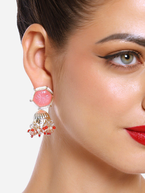 Zaveri Pearls Set Of 2 Gold Plated American Diamond Studded Jhumkas - Image 5