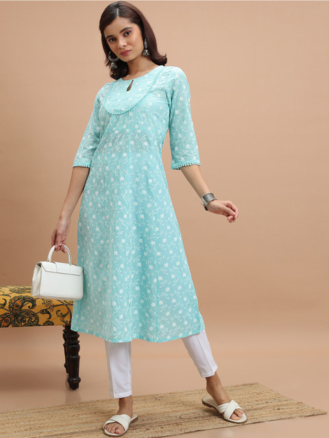 Vishudh Floral Embroidered Anarkali Kurta