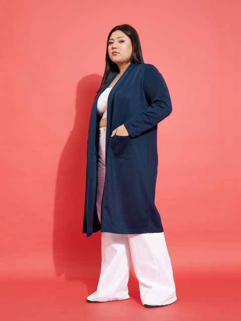 SASSAFRAS Curve Plus Size Longline Open Front Shrug - Image 3