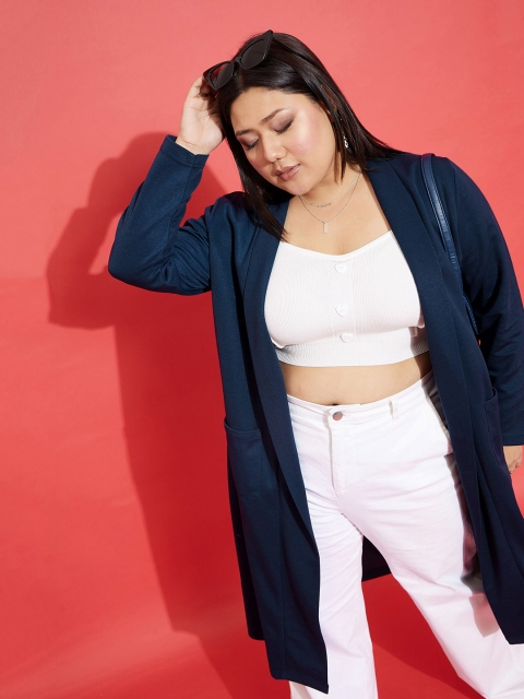 SASSAFRAS Curve Plus Size Longline Open Front Shrug - Image 5