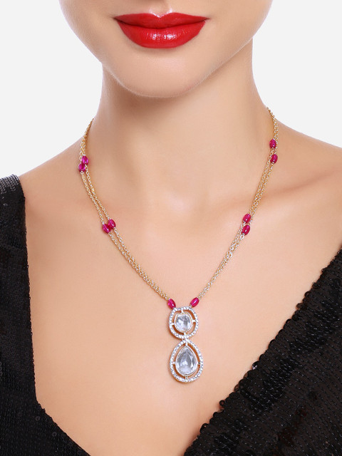 Zaveri Pearls Gold-Plated Stone-Studded Chain