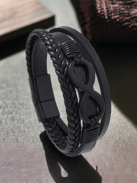 MYKI Men Leather Multistrand Bracelet
