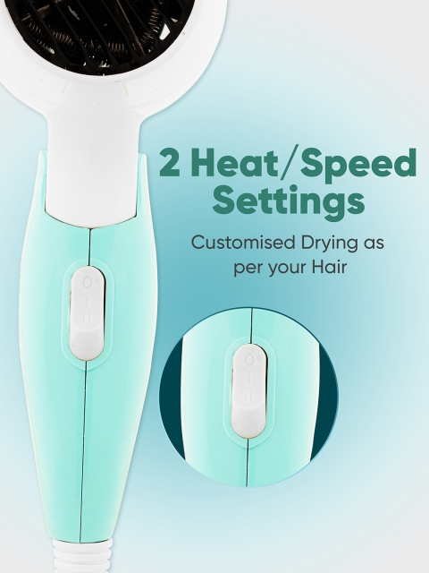 VEGA VHDH-20N Insta Glam Foldable 1000 Watts Hair Dryer - White & Blue - Image 3