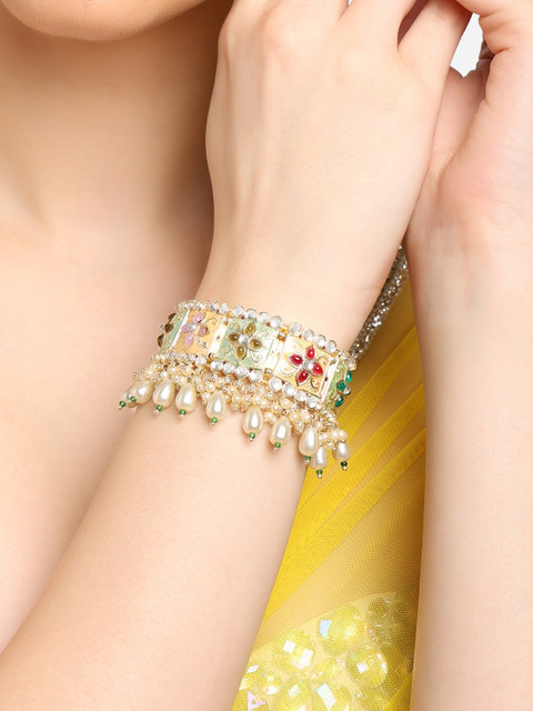 Zaveri Pearls Kundan Wraparound Bracelet