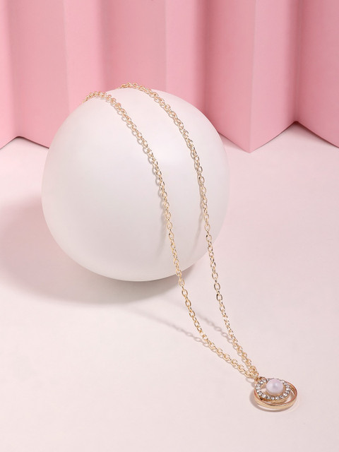 Zaveri Pearls Gold-Plated Minimal Necklace - Image 2