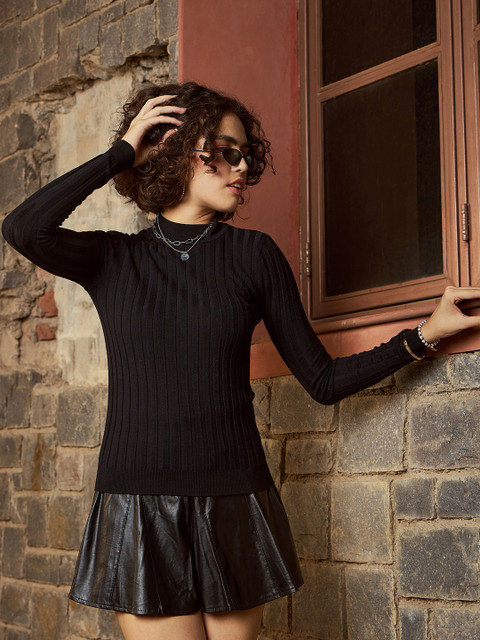 SASSAFRAS High Neck Ribbed Pullover