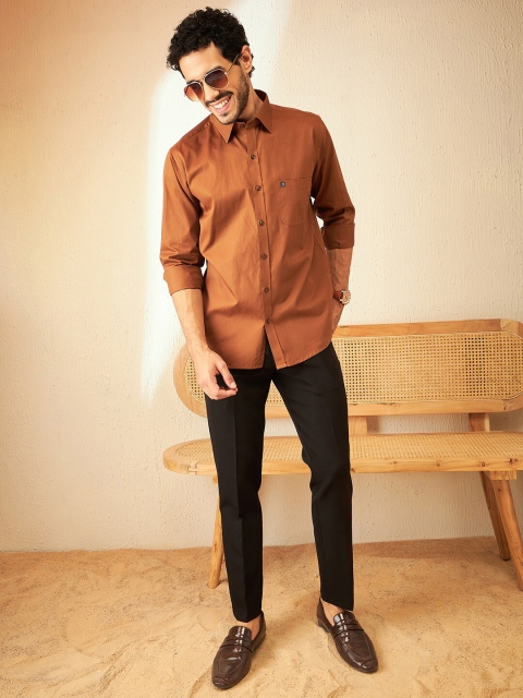 DENNISON Smart Spread Collar Cotton Casual Shirt - Image 6