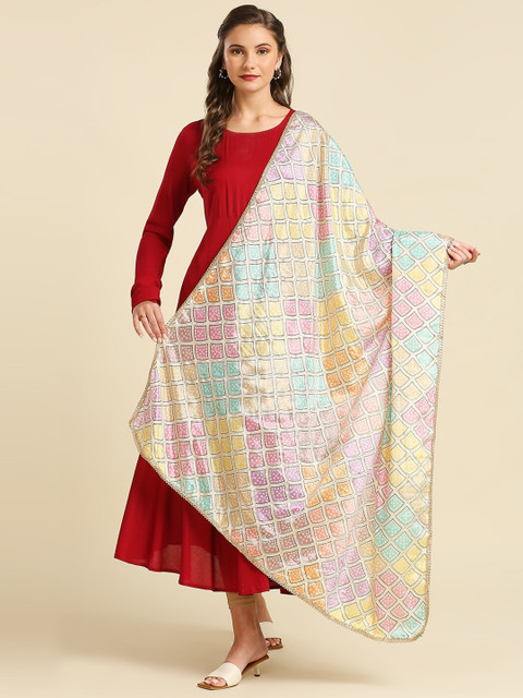 Dupatta Bazaar Bandhani Printed Dupatta With Gotta Patti