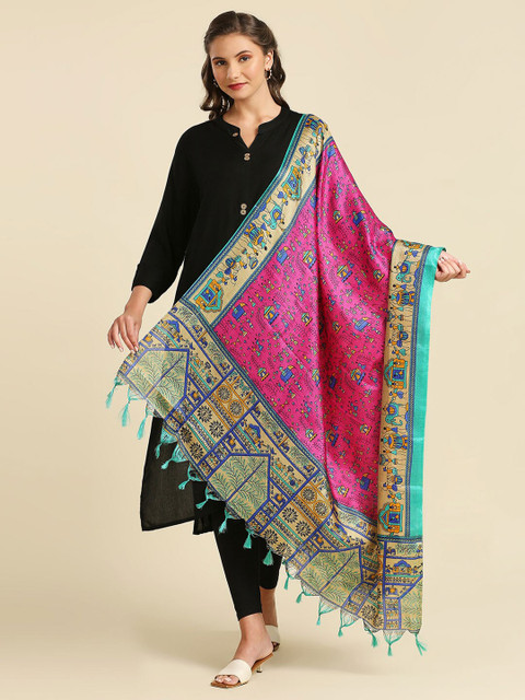 Dupatta Bazaar Ethnic Motifs Printed Tasselled Dupatta