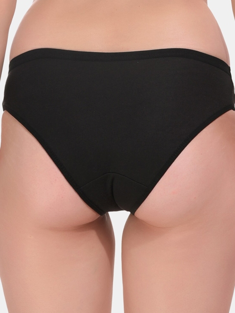 ESOROUCHA Pack Of 3 Mid-Rise Hipster Briefs 3BlackPanty-XS - Image 3