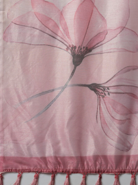 Anouk Floral Printed Organza Saree - Image 6