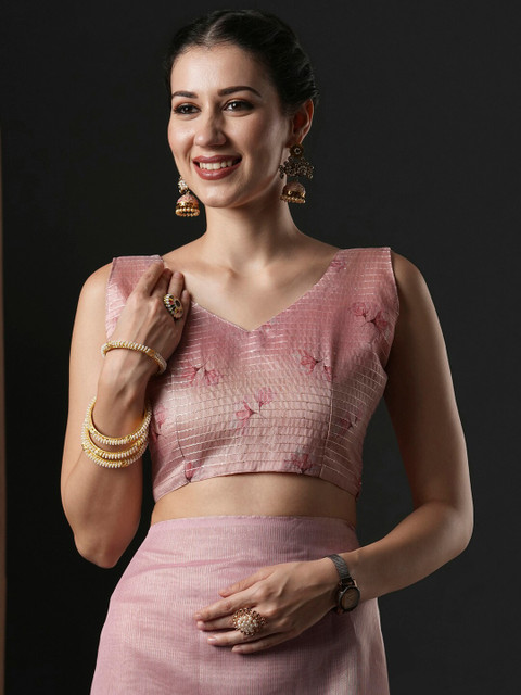 Anouk Floral Printed Organza Saree - Image 7