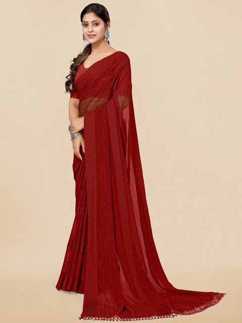 KALINI Maroon Embellished Saree - Image 2