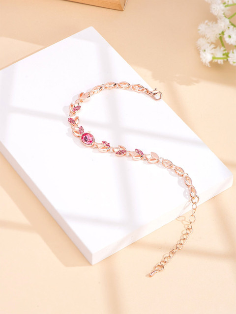 Yellow Chimes Rose Gold Plated Charm Bracelet