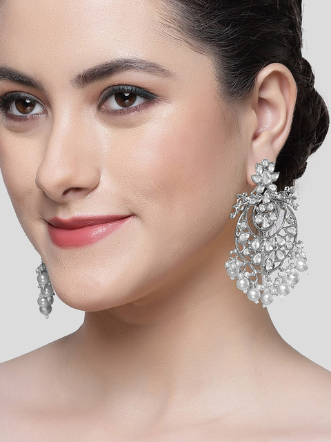 KARATCART Silver Plated Chandbalis - Image 4