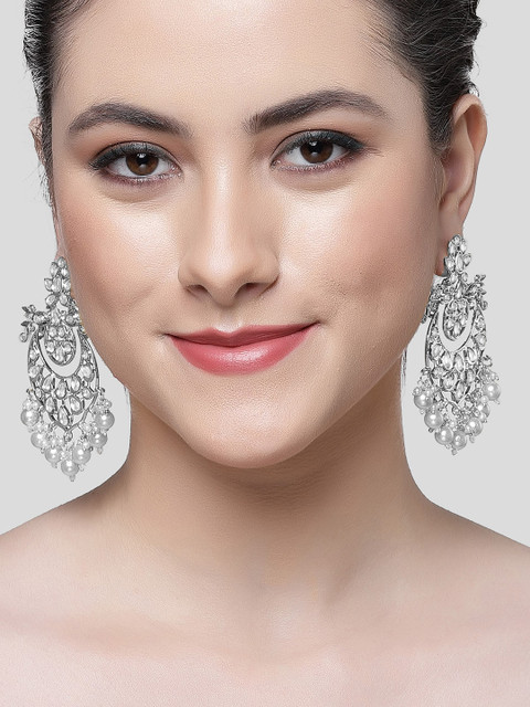 KARATCART Silver Plated Chandbalis - Image 5