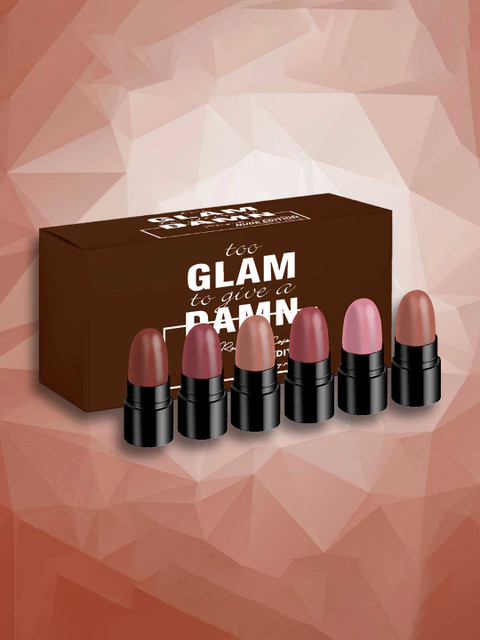 Ronzille 6 Pcs Too Glam To Give A Damn Matte Bullet Lipsticks 1g Each - Nude Edition